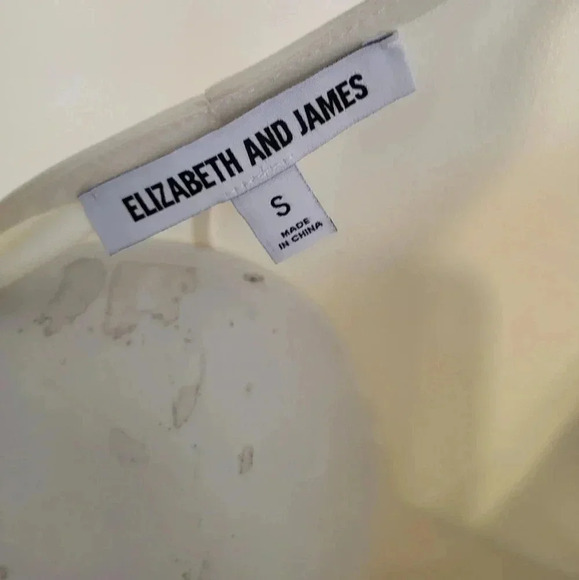 Elizabeth & James Karlotta Satin like Ivory Cream Blouse(S) - Picture 8 of 9